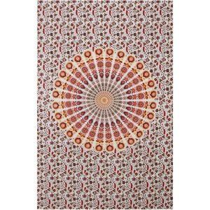 Red Circle Plume Tapestry by Zest For Life